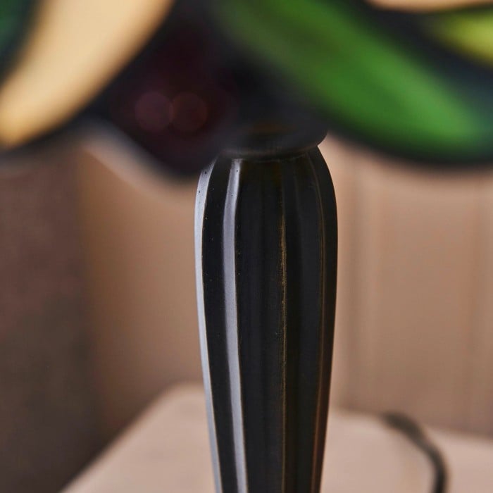 TF Jamelia Classic Stained Glass Table Light Lamp - Handcrafted Glass Light for Bedroom HL2051