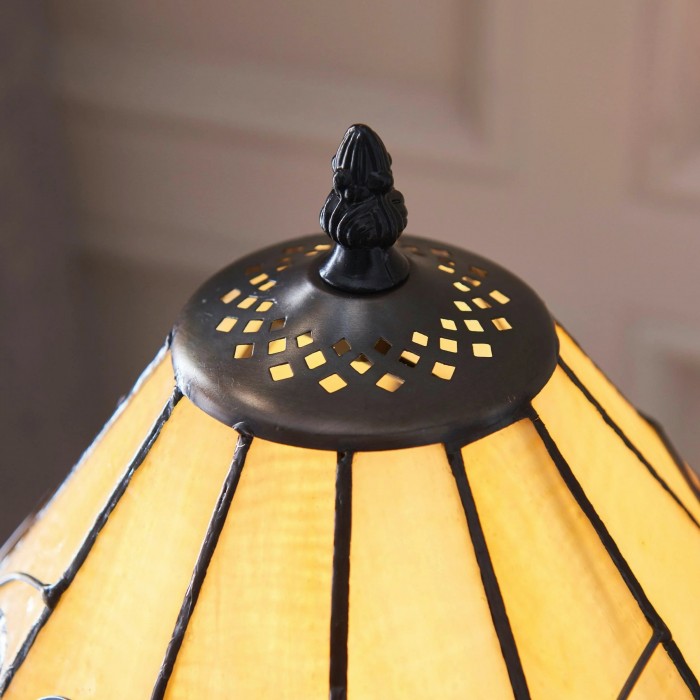 TF Jamelia Classic Stained Glass Table Light Lamp - Handcrafted Glass Light for Bedroom HL2051