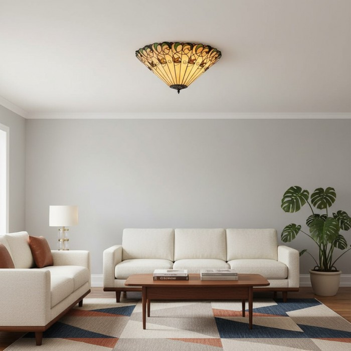 TF Jamelia Light - Plafonnier en verre décoratif - Style intemporel pour couloir HL2242