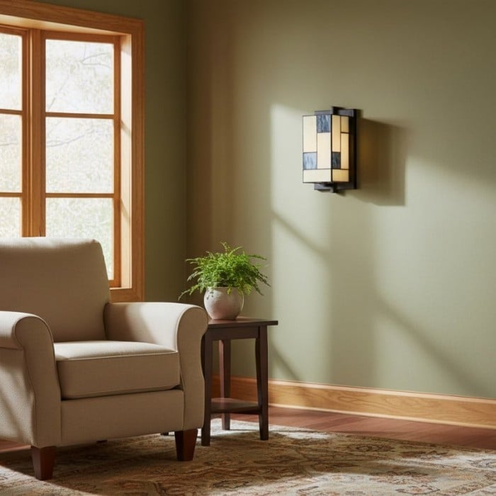 Applique da parete Art Déco in vetro TF Manchester Glass - Applique in vetro colorato per corridoio e soggiorno HL2113