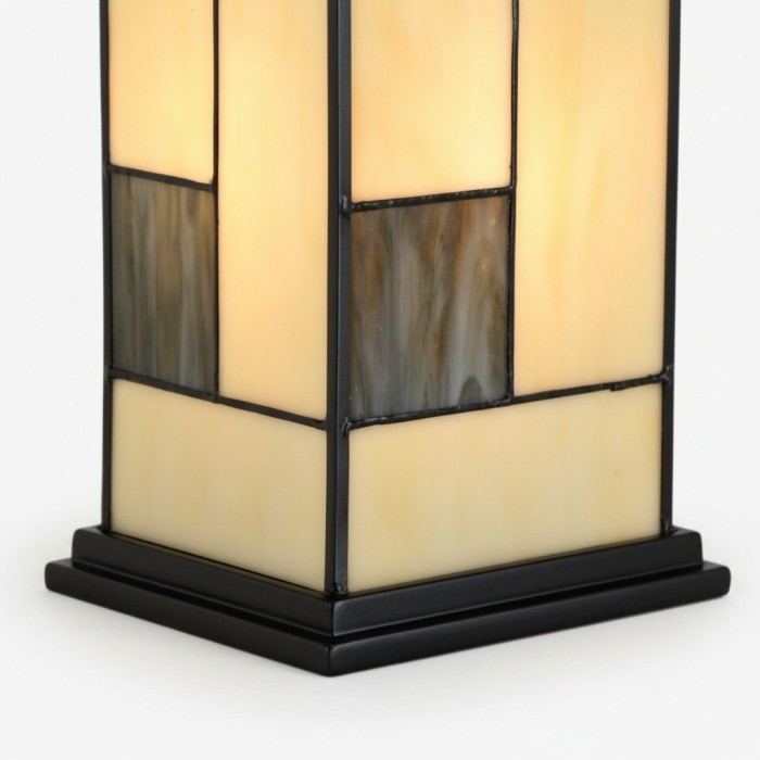 Lampada da tavolo quadrata TF Manchester - Vetro classico per soggiorno e camera da letto HL2218