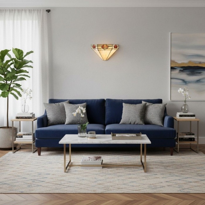 Applique da parete TF Nevada Ziggurat - Applique in vetro colorato Art Déco per corridoi e soggiorni HL2237