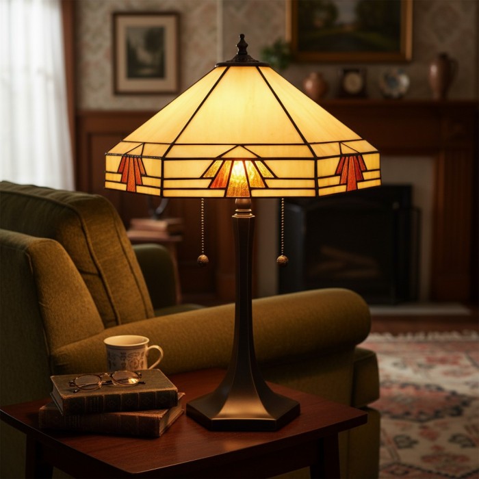 TF Nevada Geometric Stained Glass Table Light - Table Lamp for Living Rooms and Bedrooms HL2131