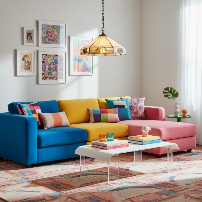 TF Nevada Vintage Stained Glass Pendant - Handcrafted Art Glass Lighting for Dining Areas HL2166