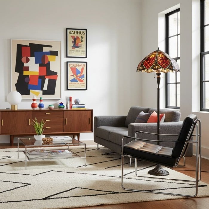 Lámpara de pie decorativa estilo Tiffany TF Orsino - Lámpara artística de vitral para dormitorio HL2055