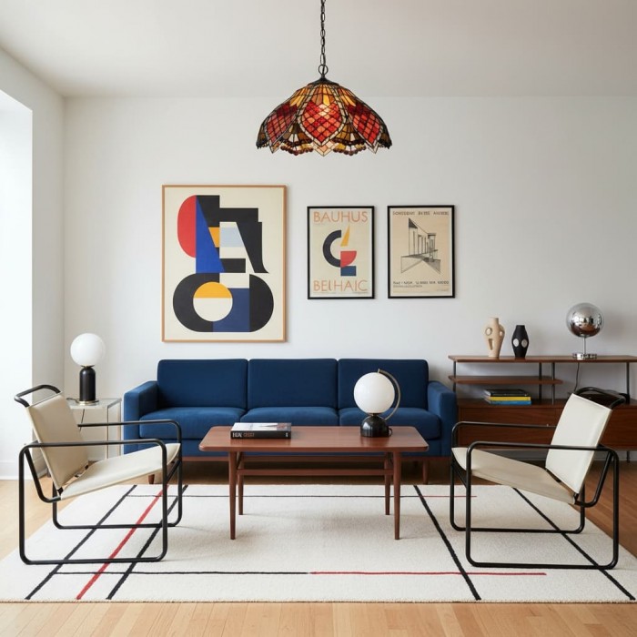 TF Orsino Vintage Art Deco Pendelleuchte - Strukturierte Glasleuchte für Schlafzimmer & Flure HL2095