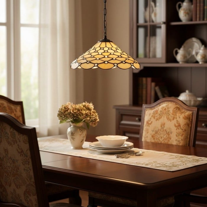 TF Pearl Pendant Light - With A Glass Shade and Adjustable Length for Dining and Kitchens HL2215