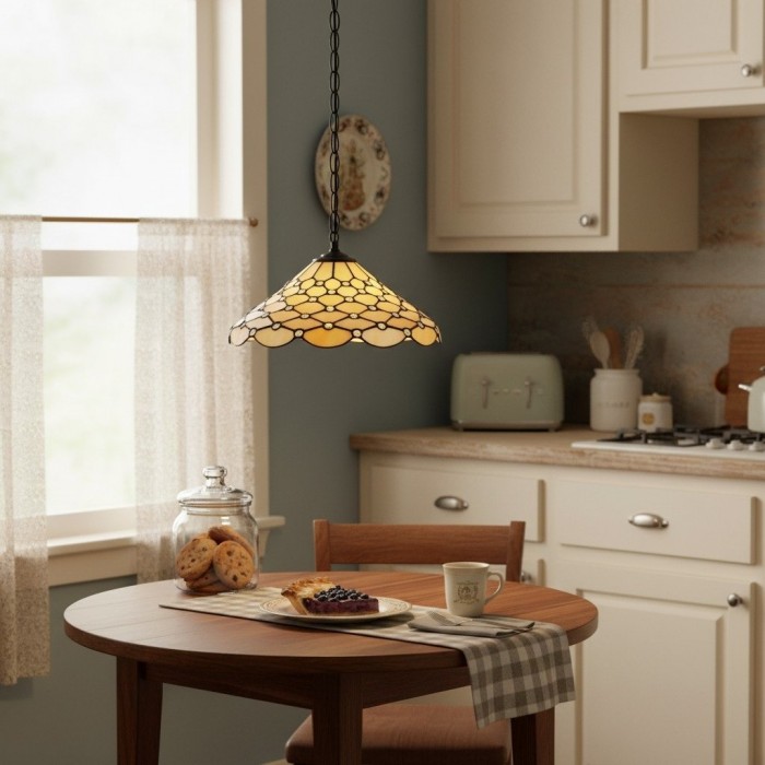 TF Pearl Pendant Light - With A Glass Shade and Adjustable Length for Dining and Kitchens HL2215