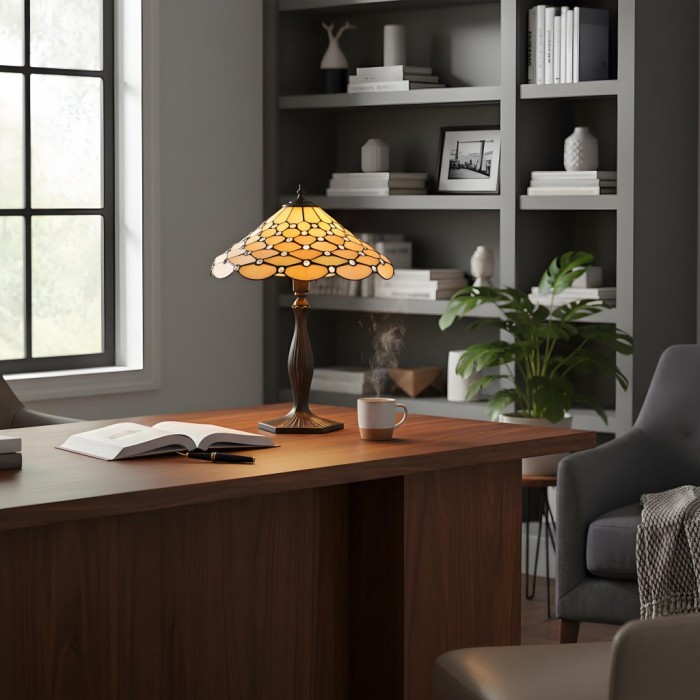 Lampa stołowa TF Pearl Stained Glass – oświetlenie ambientowe do sypialni i salonu HL2200