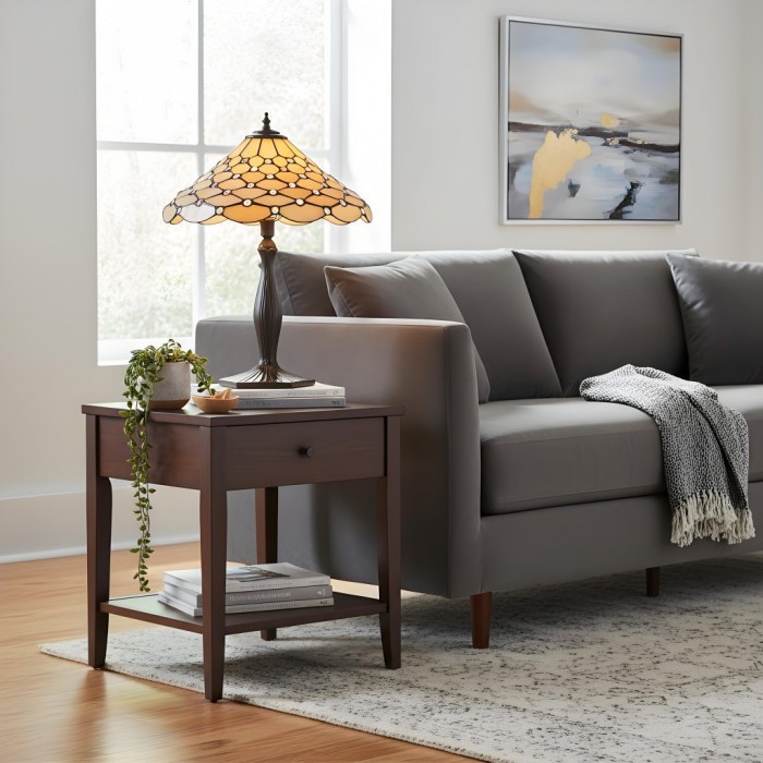 Lampa stołowa TF Pearl Stained Glass – oświetlenie ambientowe do sypialni i salonu HL2200