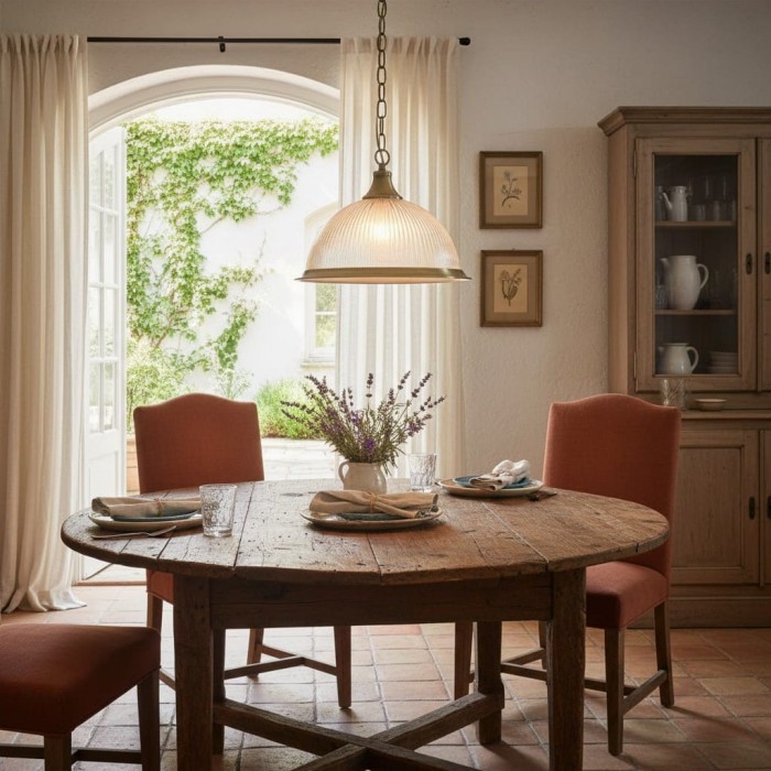 Lámpara colgante TF Vintora de vidrio acanalado: elegante moldura metálica para cocinas, comedores y pasillos HL2221