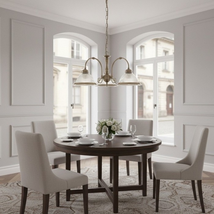 Lámpara colgante TF Vintora de vidrio acanalado: elegante moldura metálica para cocinas, comedores y pasillos HL2221