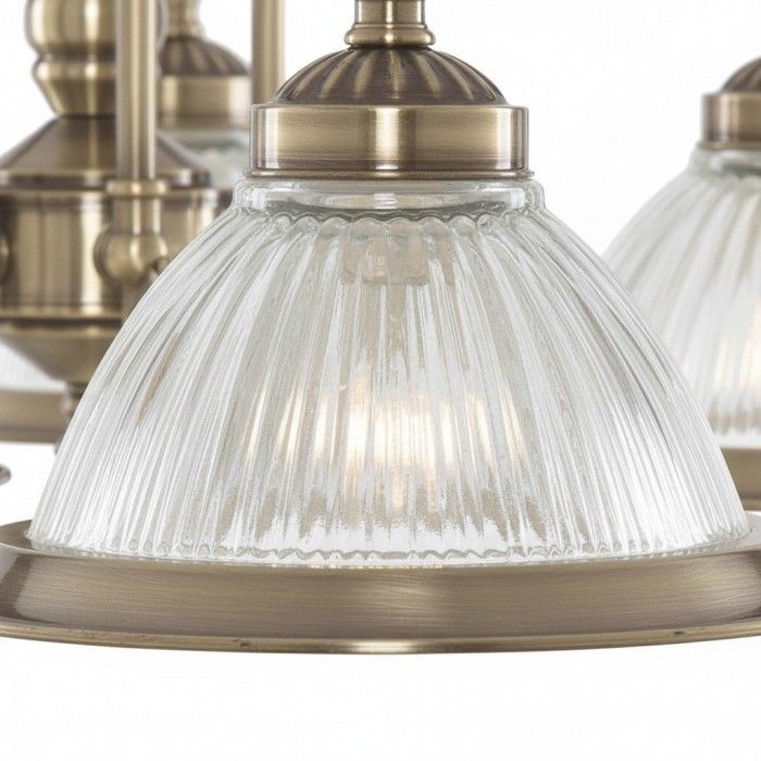 Lámpara colgante TF Vintora de vidrio acanalado: elegante moldura metálica para cocinas, comedores y pasillos HL2221