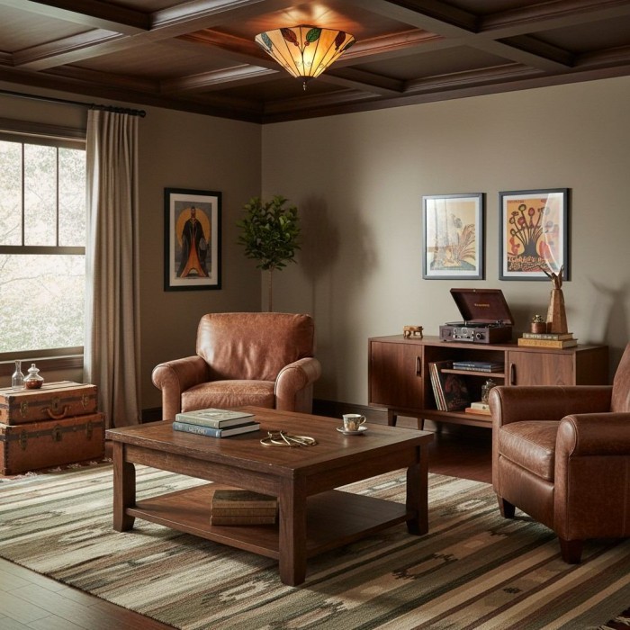 Plafonnier TiffStar Leaf avec abat-jour en verre artistique pour salon HL2040