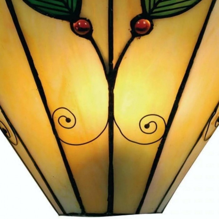 Applique murale Tiffany à motif de feuilles Art Nouveau de TiffStar - Éclairage d'appoint d'inspiration vintage pour couloir et
