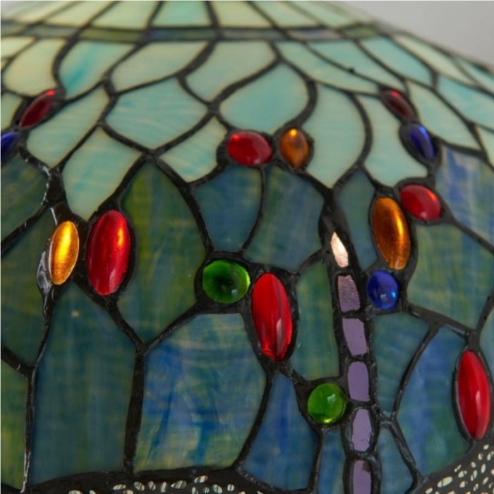 Lámpara de pie de cristal artístico TiffStar con pantalla con diseño ornamental - Lámpara de pie para salas de estar HL2138