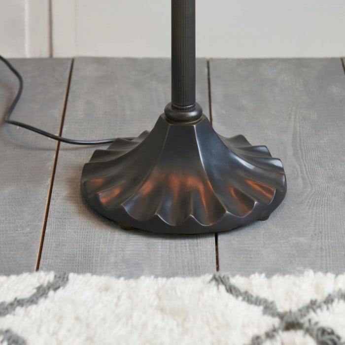 Lámpara de pie de cristal artístico TiffStar con pantalla con diseño ornamental - Lámpara de pie para salas de estar HL2138