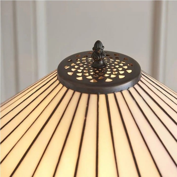 Lámpara de pie de cristal artístico TiffStar con pantalla con diseño ornamental - Lámpara de pie para salas de estar HL2138