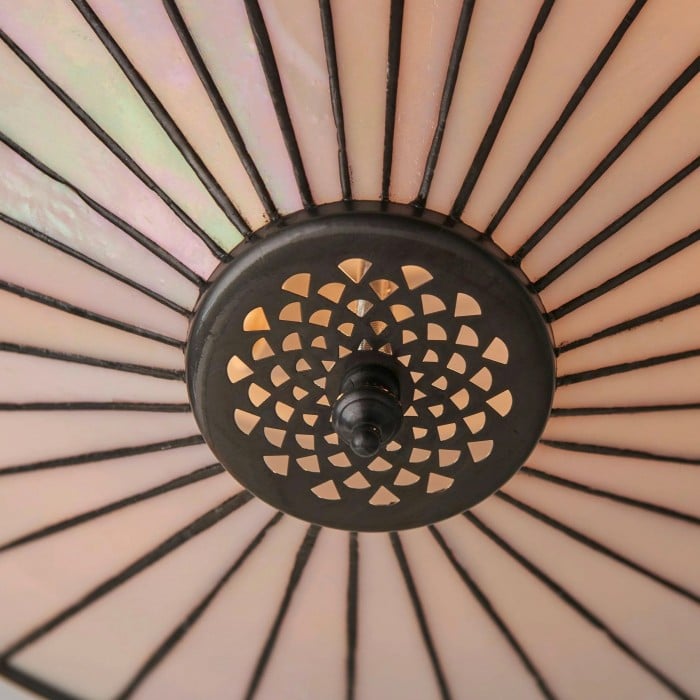 TiffStar Elegant Art Glass Flush Ceiling Light - Vintage-Inspired Ceiling Fixture for Home Interiors HL2015