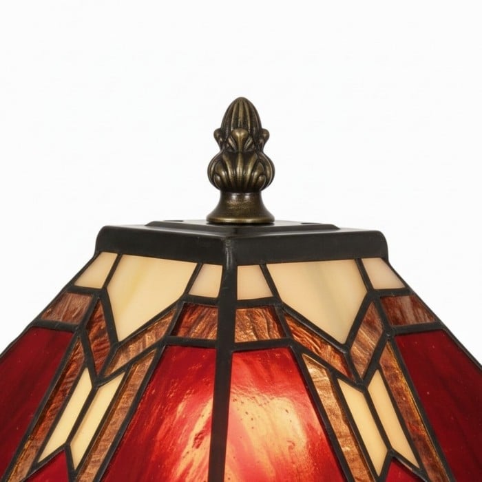 Lampa stołowa TiffStar Stained Glass – witraż w stylu vintage, odpowiedni do sypialni i salonów HL2240