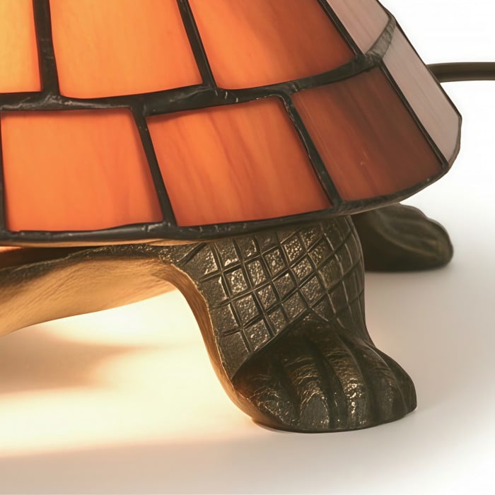 Lampa stołowa TiffStar z witrażem w kształcie żółwia – dekoracyjna lampa w stylu Tiffany do oświetlenia akcentowego w