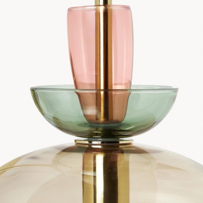 Applique murale décorative Tintora en verre transparent coloré - Fixation en métal - Idéale pour un couloir ou une chambre