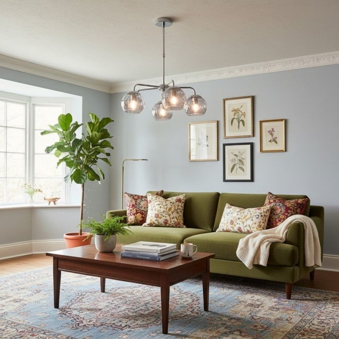 Tracian Glass Mid-Century Modern Globe Pendant Light for Dining Room HL2041