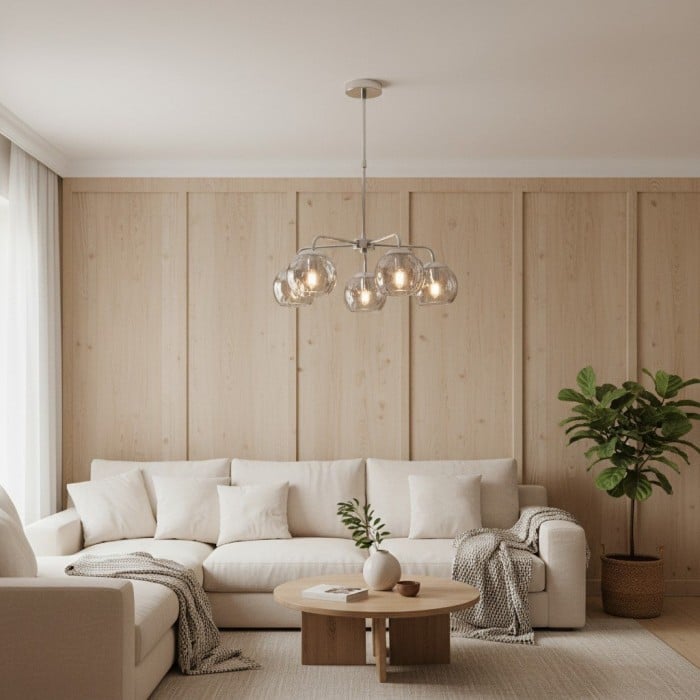 Tracian Glass Mid-Century Modern Globe Pendant Light for Dining Room HL2041