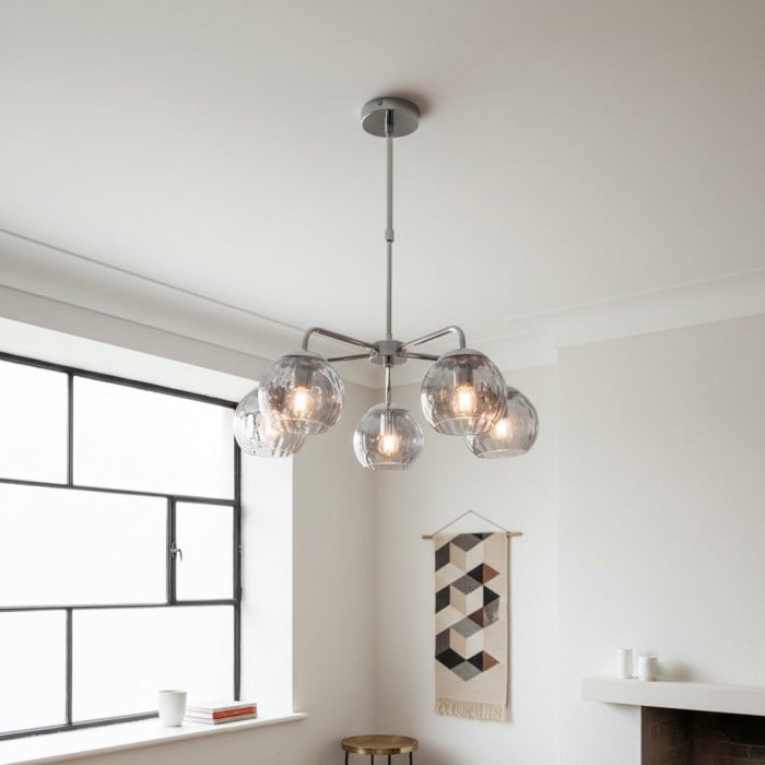 Tracian Glass Mid-Century Modern Globe Pendant Light for Dining Room HL2041