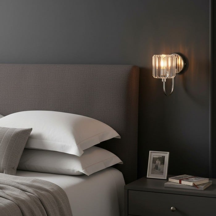 Tracian Wandleuchte mit geschliffenem Glasschirm – Zeitlose Beleuchtung für Eingangsbereiche und Wohnräume HL2039