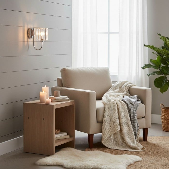 Tracian Wandleuchte mit geschliffenem Glasschirm – Zeitlose Beleuchtung für Eingangsbereiche und Wohnräume HL2039