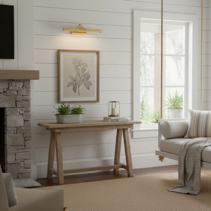 Bezprzewodowa lampa ścienna Aurix o smukłej, nowoczesnej konstrukcji – oprawa ścienna LED do galerii i przedpokoju HL2003