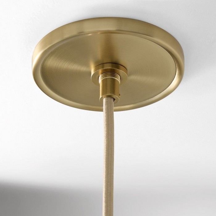 Vega Glass Champagne Iron Frame Pendant - Glass Shade Modern Light for Dining or Kitchen HL1970