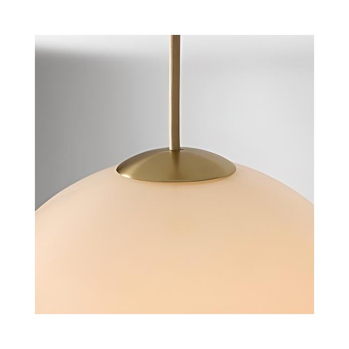 Vega Glass Champagne Iron Frame Pendant - Glass Shade Modern Light for Dining or Kitchen HL1970