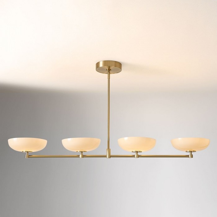 Vega Glass Mid-Century Modern Globe Chandelier with Glass Shades for Dining Room and Kitchen Island HL1971