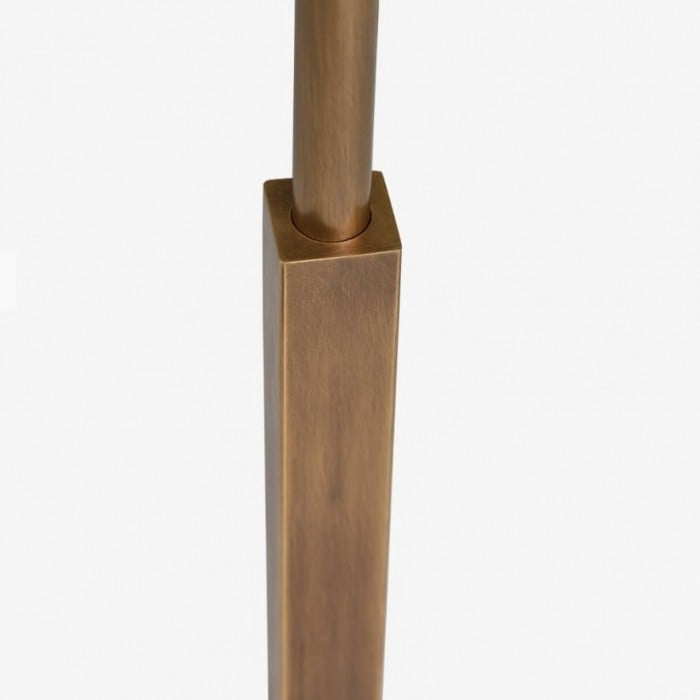 Lámpara de pie Vellaro de latón con pantalla de tela - Lámpara de pie moderna para salón o dormitorio HL1876