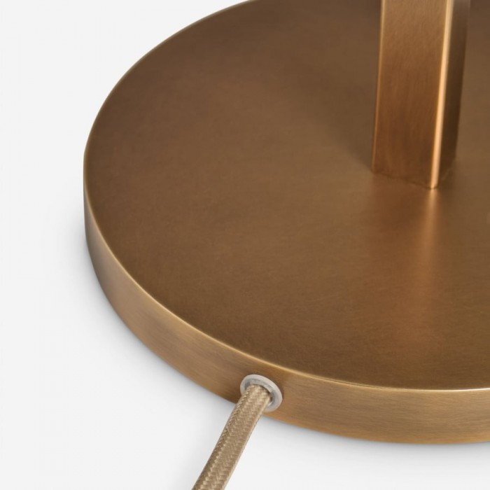 Vellaro Elegant Brass Table Lamp with Fabric Shade - Bedside Light for Contemporary Bedroom HL1877