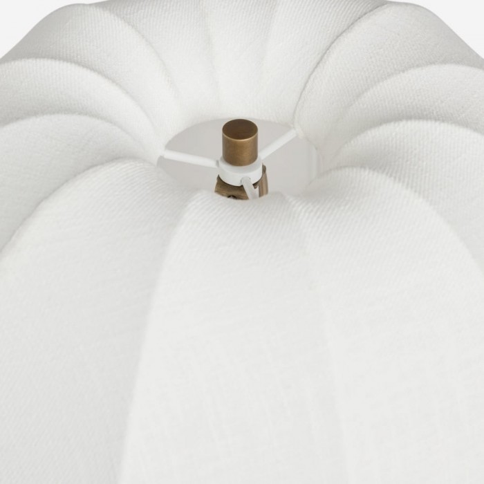 Vellaro Elegant Brass Table Lamp with Fabric Shade - Bedside Light for Contemporary Bedroom HL1877