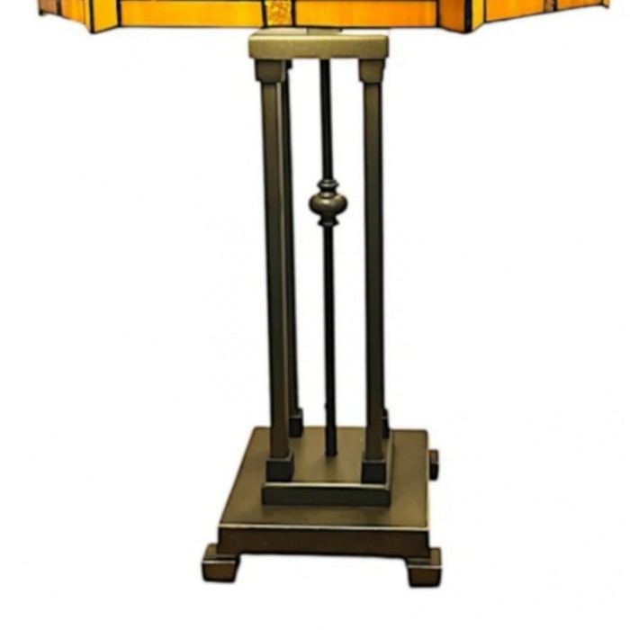 Velora Artisan Libellen-Tischleuchte aus Buntglas – Vintage-Akzentleuchte im Tiffany-Stil für das Wohnzimmer HL2093