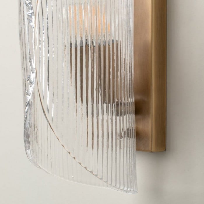 Applique da parete in vetro cilindrico Velora - Applique da parete in ottone raffinato per ingresso o comodino HL1922