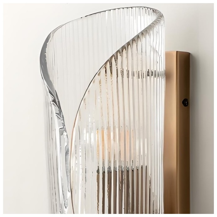 Applique da parete in vetro cilindrico Velora - Applique da parete in ottone raffinato per ingresso o comodino HL1922