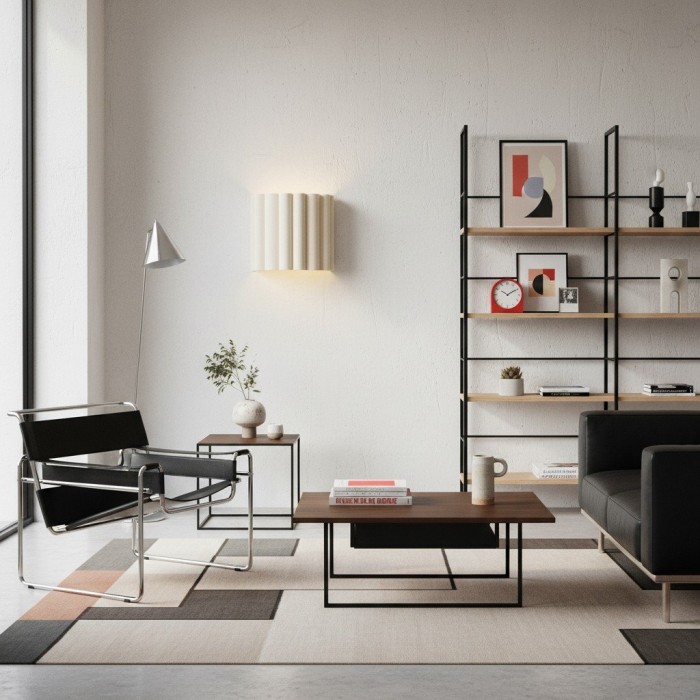 Applique da parete Velura Linen Fold - Tessuto con design plissettato morbido, illuminazione ambientale per camera da letto o