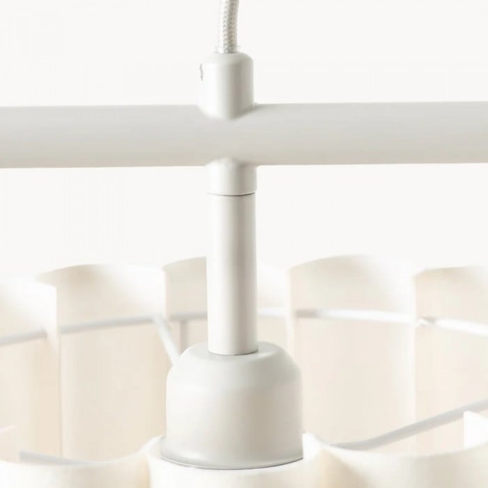 Lampada a sospensione lineare Velura - Paralume in lino naturale per un'atmosfera calda HL2271