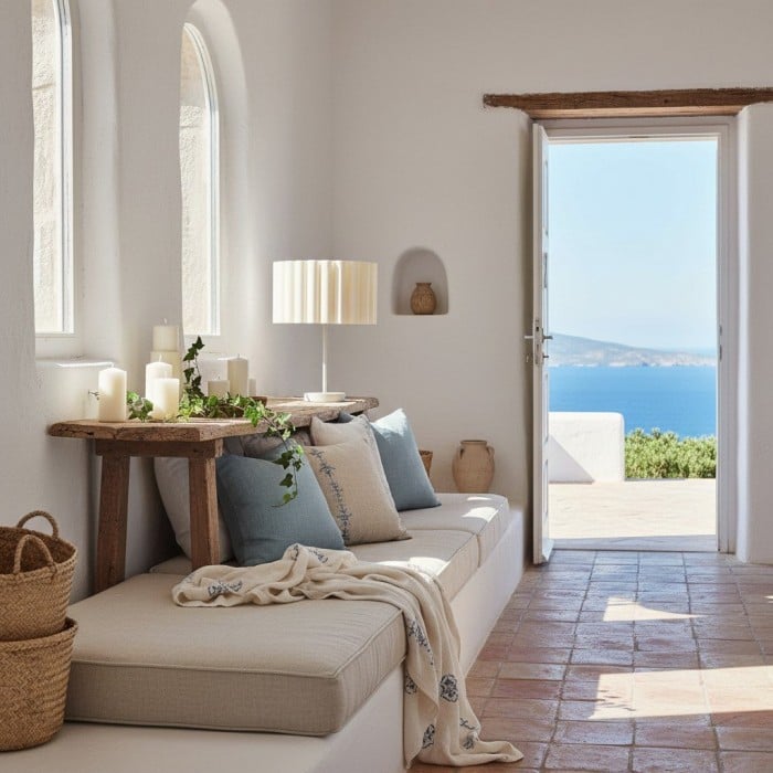 Velura Table Lamp - Beige Linen Shade in Light Beige HL2269