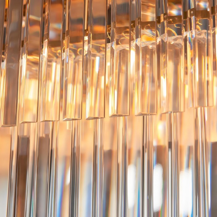 Vitralon Lineaire Hanglamp - Diamantvormige Glazen Lampenkap (Kristalhelder) - Geschikt voor Woon- en Eetkamer HL2139