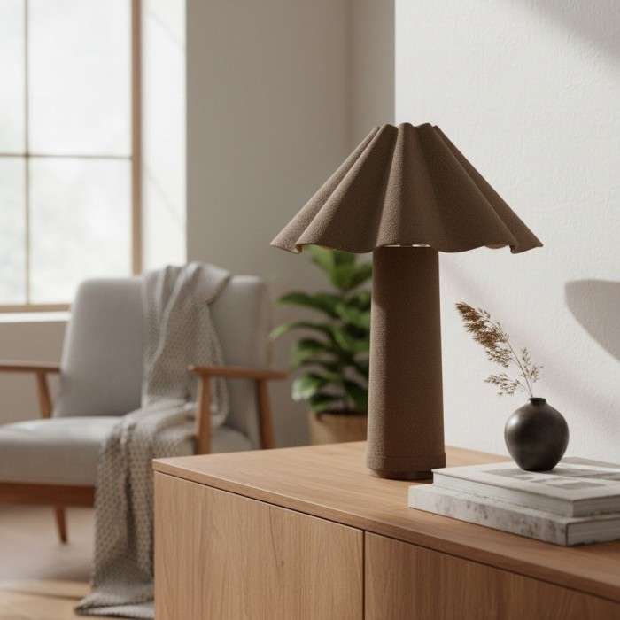 Weavara Contemporary Accent Table Lamp - Fabric‑Covered Decorative Lighting for Living Space or Office HL1849