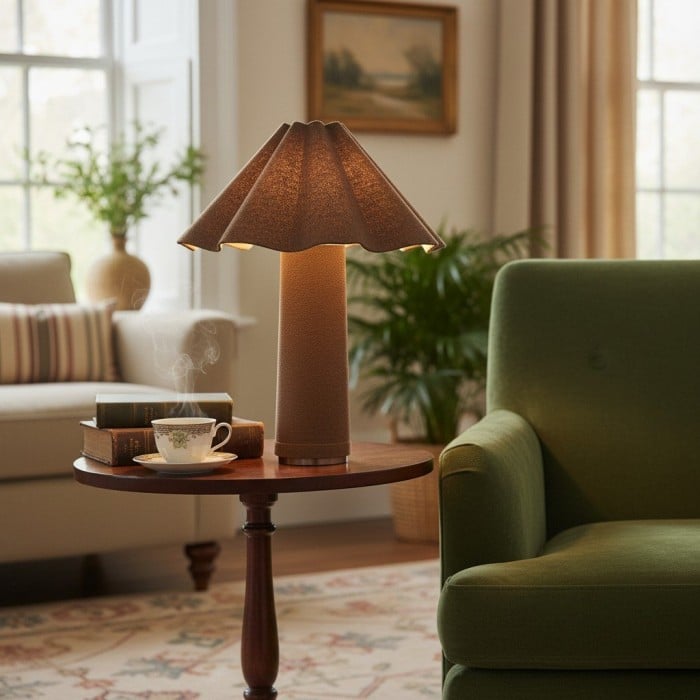 Weavara Contemporary Accent Table Lamp - Fabric‑Covered Decorative Lighting for Living Space or Office HL1849