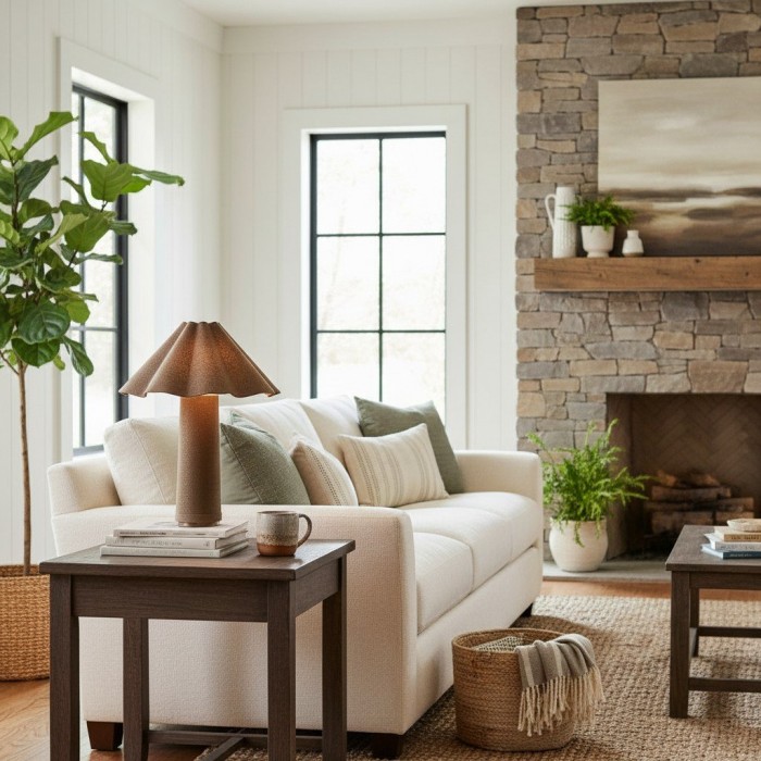 Weavara Contemporary Accent Table Lamp - Fabric‑Covered Decorative Lighting for Living Space or Office HL1849