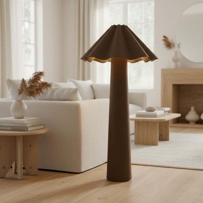 Rzeźbiona lampa podłogowa Weavara – nowoczesny design w stylu przejściowym do salonów i salonów HL1866