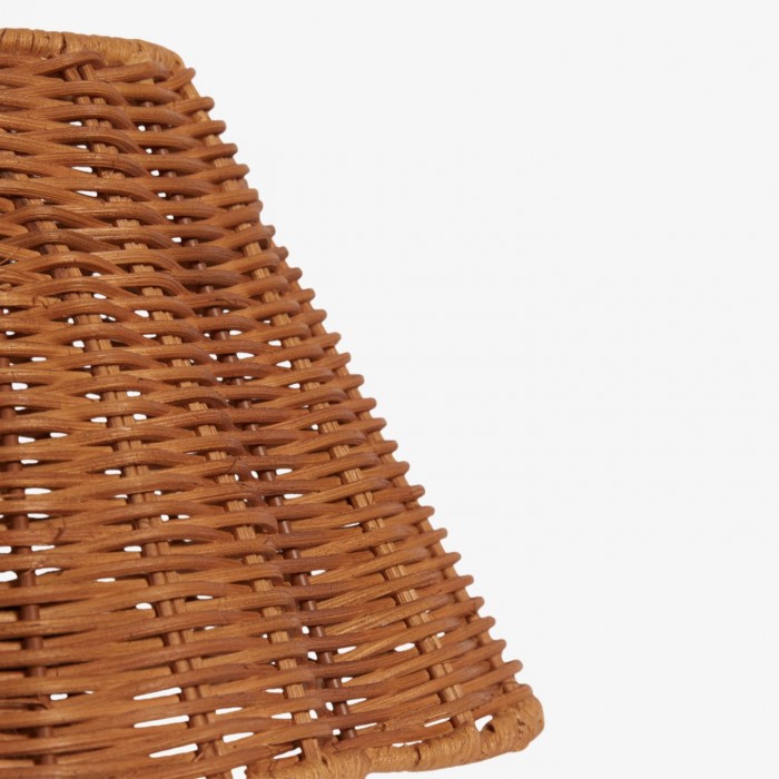 Lámpara de mesa pequeña de ratán escultural Wickara - Acabado tejido natural, ideal para mesas auxiliares y entradas HL1881